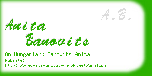 anita banovits business card